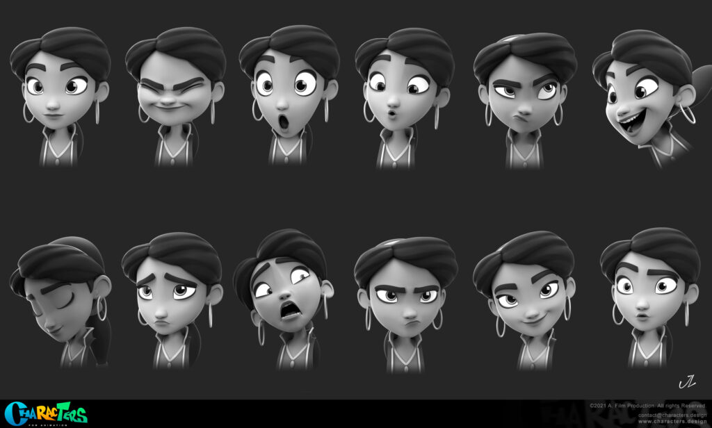 3D Expression Sheets Characters Design